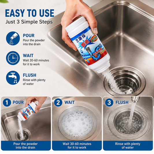 DrainXpert™ – Advanced Drain Clog Remover Powder
