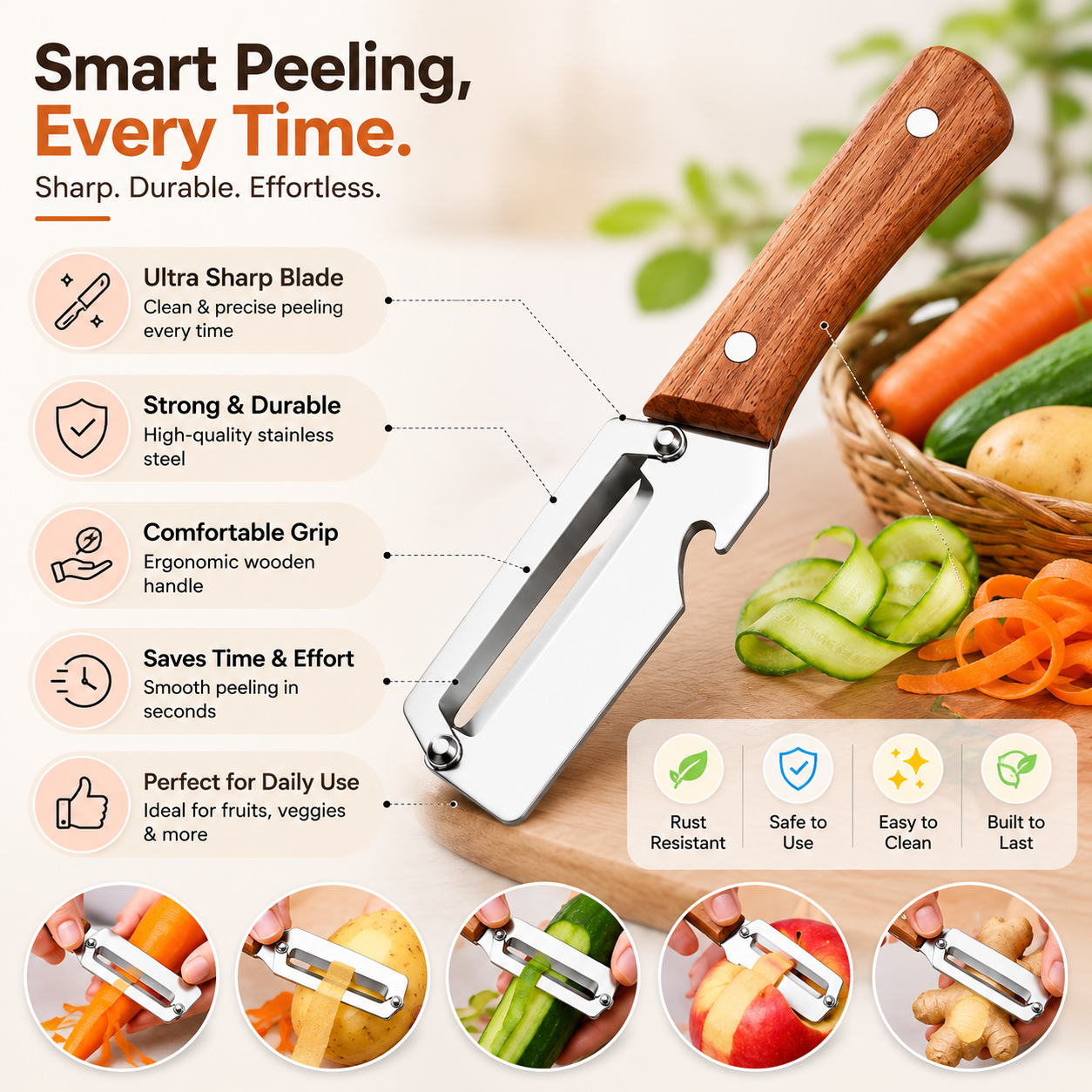 ChefPeel™ Premium Vegetable Peeler ⚡